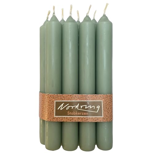 Nordring 8 Stabkerzen moosgrün 2,2 x 18 cm hoch