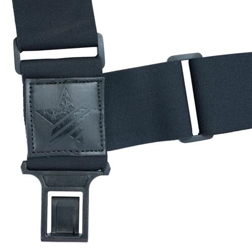 KUNN Men's Side Clip Suspenders,2 inch Heavy Duty Hook End Belt Adjustable Suspender