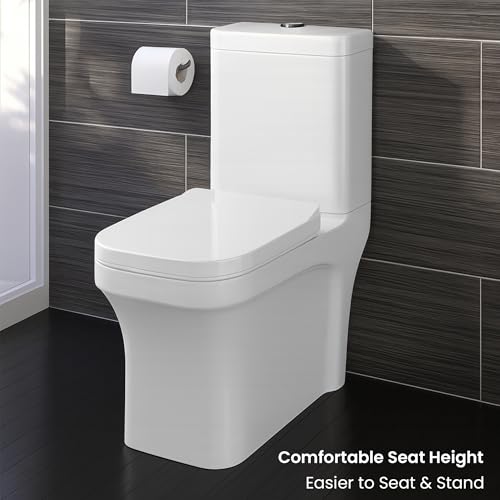 Image of KrissKross One‑Piece Western Commode, S‑Trap 9-12 inch, Dual‑Flush Washdown, Soft‑Close Quick‑Release Seat, High‑Gloss Ceramic, Floor‑Mounted WC for Indian Bathrooms