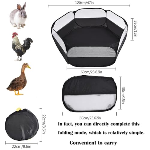 Enclos pour animaux de compagnie pliable 120x60cm en polyester - 3