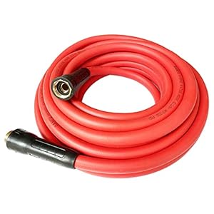 Hybrid Garden Hose 5/8 IN(15.5 x 20.8mm). X 25 FT, 200PSI, Heavy Duty, Lightweight, Flexible Non-Kinking with Swivel Grip Handle and 3/4″ GHT Solid Brass Fittings, RED(25′)