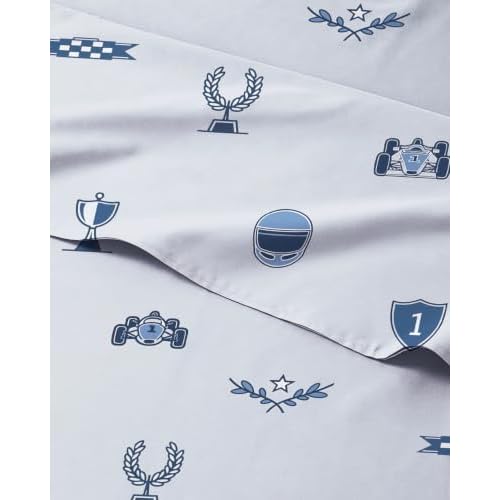 Kids Twin Size Racing Bed Sheets - 3 Piece Kids Racing Sheet Set - Speedy Champion Bedding - Ultra-Soft, Cute & Cozy - Breathable & Machine Washable - Race Bed Set for Boys, Girls, Teens & T