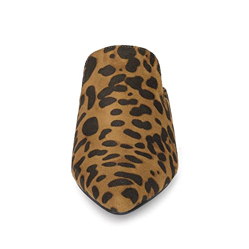 Allegra K Allegra K Women's Slip on Pointed Toe Chunky Heels Leopard Slide Mules 11 M US