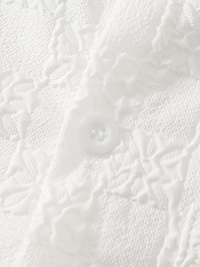 Boys 6 Pieces Summer Beach Outfits Short Sleeve Button Down Shirts and Shorts Vacation Texture Sets for Kids - Image 6