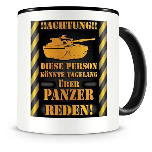 Samunshi® Panzer Tasse mit Spruch Geschenk für Panzer Fans Männer Kaffeetasse groß Lustige Tassen zum Geburtstag schwarz 300ml