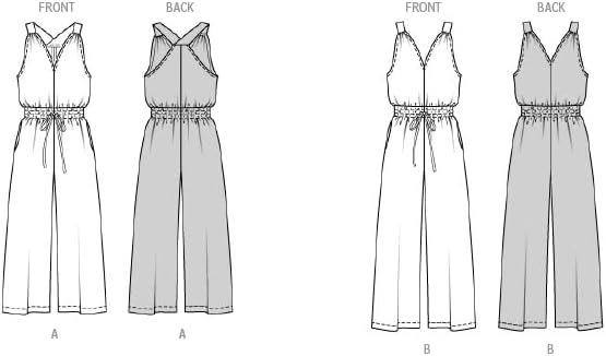 Burda Style X05817BURDA Misses' Jumpsuit Overalls Sewing Pattern Packet, Design Code B5817, Sizes 10-22 (36-48)