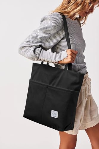 Image of KALIDI Women Corduroy Tote Bag Zipper Casual Tote's Handbag Big Capacity Shoulder Bag with Pockets