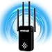 NEWFAST AC1200 Répéteur WiFi Puissant NF-RE523,Amplificateur WiFi avec 4 Antennes, Double Bande Repetiteur WiFi Puissant Couverture jusqu'à 100 m²,Compatible avec Toutes Les Box Internet