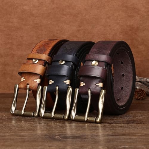 3.8CM Wide Thickened Fashion Carved Men's Genuine Leather Belt Made of Old Pure Cowhide Men's Gift2