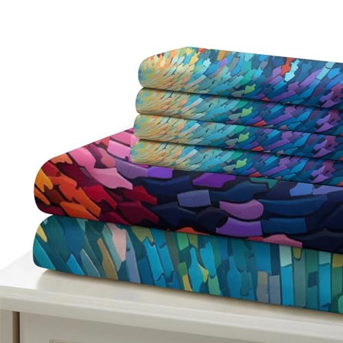 Funda nórdica 3D efecto cristal roto para cama individual de 135x200 con fundas de almohada 7