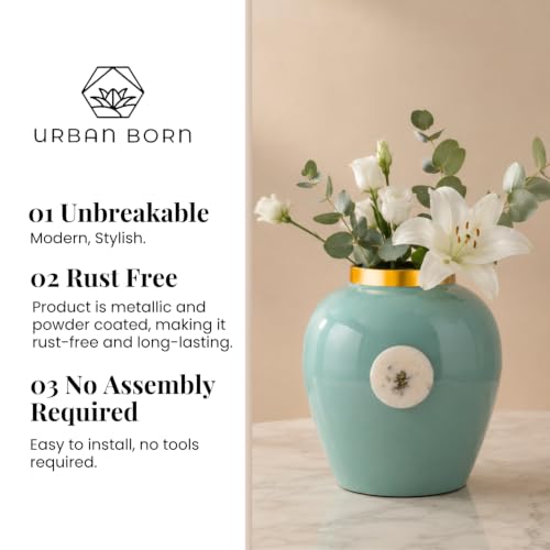 Image of Urban Born Vases For Living Room Corner |Big Vases For Elegant Home Decoration |Home Decor Flower Vase Iron |Fresh or artificial Metal Flower Vase Stand For Dining Table, Bedroom, Office, Wedding Gift