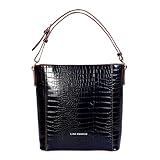 Lino Perros Womens Black Synthetic Leather Hobo (Black)