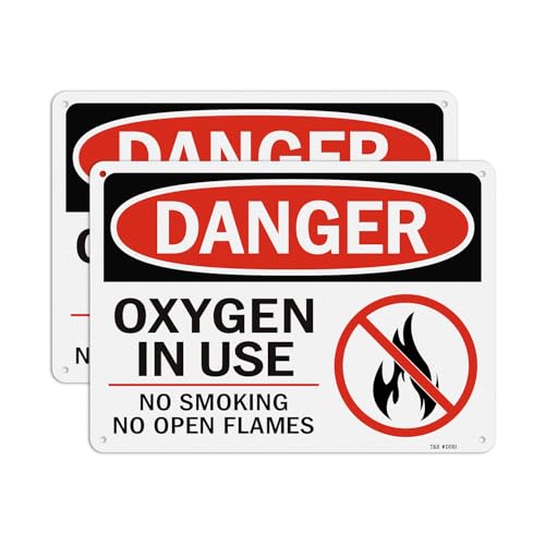 Panneau Oxygen In Use réfléchissant pour sécurité médicale à la maison