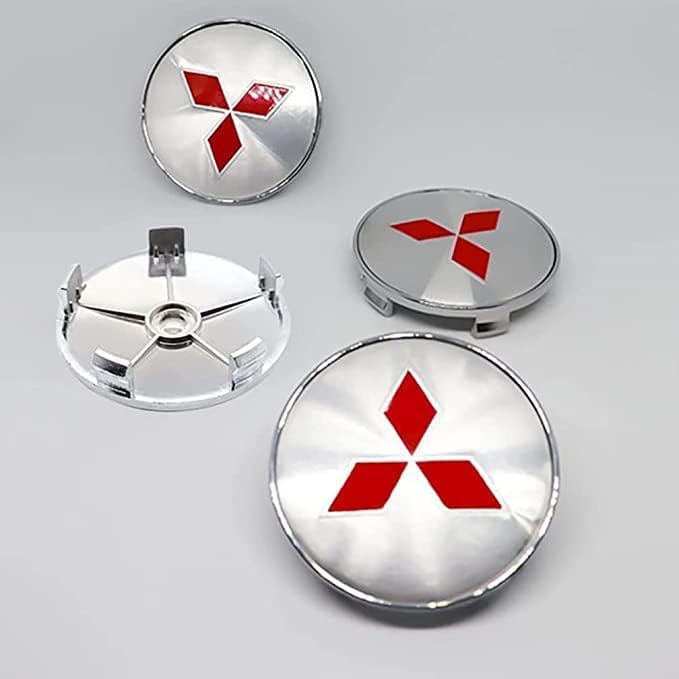 Cache Moyeux Mitsubishi 60mm - Lot De 4 - ABS - Pour Pajero, ASX, Outlander, Lancer, Eclipse
