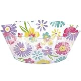 Hoffmaster Spring Flowers 8-inch Clear Fluted Plastic Bowl