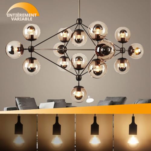 Ampoule E27 miroir or pour suspension de salon chic - 7