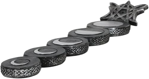 Ebros Gift Wicca Ocultista Místico Triple Luna Fases Sagradas Diosas Incienso, Quemador Figurita Halloween Macabra Metafísico Acento Metafísico