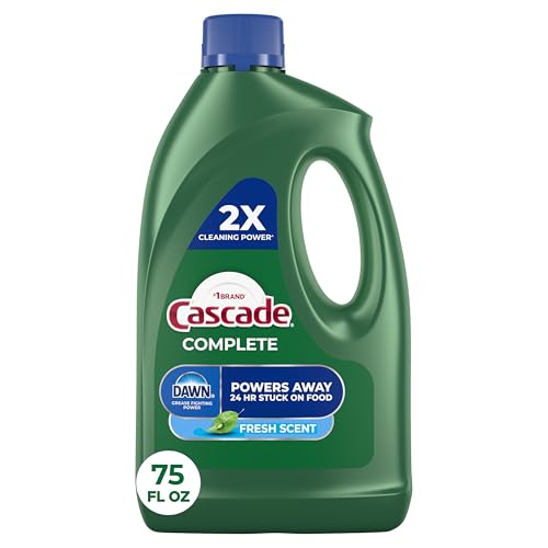 Cascade Complete Dishwasher Detergent Liquid Gel, Fresh Scent, 75 oz