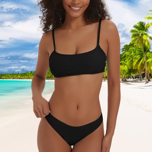 meioro Bikini Set Swimsuits for Women Low Waisted Two Piece Swimwear with Brazilian Push up Top Cheeky Bottom Bathing Suits4