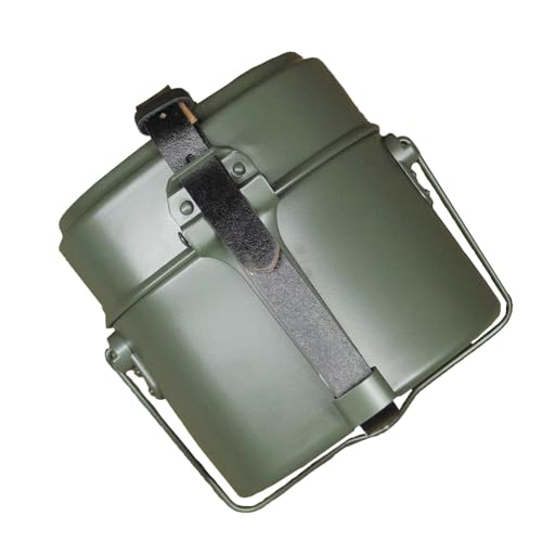 CDJBHW Deutsche M31 Mess Tins WW2 Retro Soldat Camping Feld Tragbare Al Lunchbox mit festem Gürtel Replik WWII Gear Items