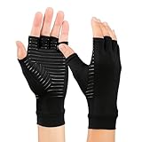 Copper Compression Arthritis Gloves, Unisex Fingerless Compression Glove, Gloves for Arthritic Hands to Alleviate Hand Pain, Support for Raynauds Sufferers, Carpal Tunnel, Arthritis, RSI, Medium