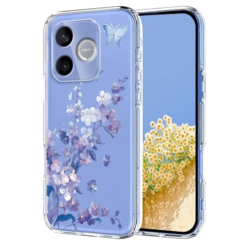 Coque Honor 600 Lite transparente Wuhaizher motif papillon floral en silicone TPU souple
