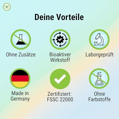 Vitamin B2 Kapseln - hochdosiert 200 mg Riboflavin - bioaktiv & vegan - Produktion in Deutschland - ohne Zusatzstoffe & laborgeprüft - für Erwachsene & Kinder - Kapseln statt Tropfen - Vitamineule