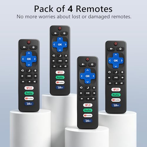 Image of (4 Pack) Replacement Remote for Roku TV, Universal Remote for TCL Roku TVs