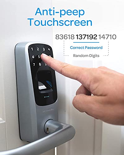 ULTRALOQ UL3 BT 2nd Gen Smart Lock (Satin Nickel), 5-in-1 Keyless Entry Door Lock with Bluetooth, Biometric Fingerprint and Touch Digital Keypad, Smart Door Lock Latch Edition - Thumbnail 4