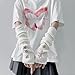 Eominve Y2K Women Teens Knitted Arm Warmers Japanese Harajuke Cosplay Lolita Cute Fingerless Mittens Thumb Hole Gloves (White)