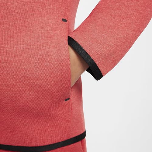 Nike Sportswear Tech Fleece Big Kids' Full-Zip Hoodie (HV5867-672, Light University Red Heather/Light University Red)4