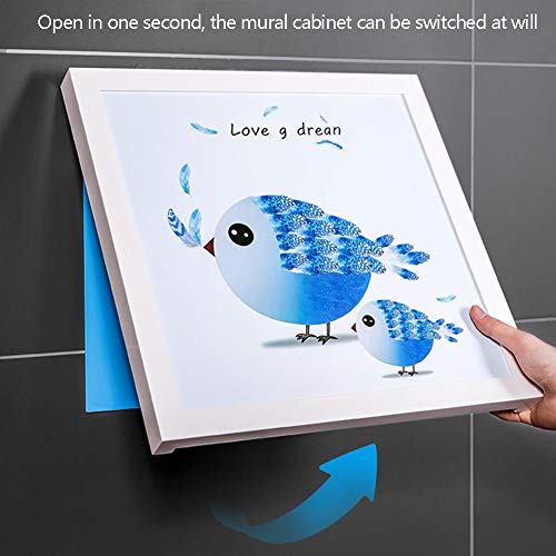 Armoire murale pliante salle de bains avec rack boîte de rangement étanche - 8
