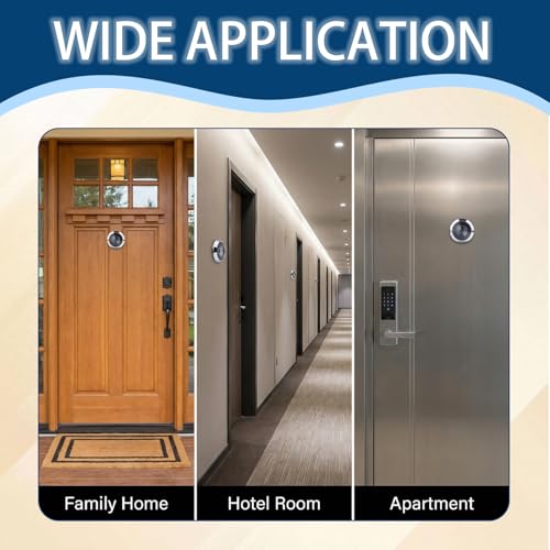 Premium Door Viewer Silver 14-50 mm for Front Doors, 200 Degree Wide Angle Privacy Screen, Burglary Protection for Home Door, Easy Assembly without Tools, Clear Image for More Safety at Home, Pack of — view 4