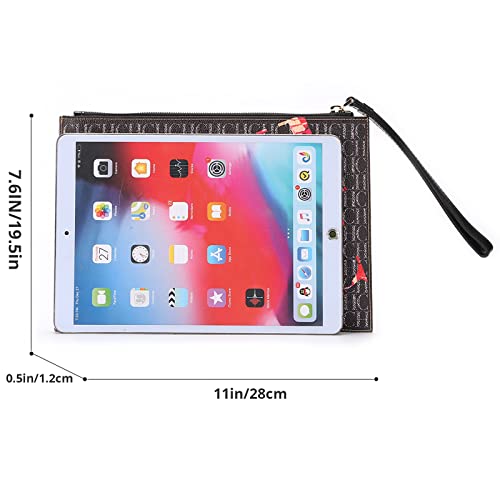 محفظة يد صغيرة من الجلد للنساء من سي اتش سي اتش بتصميم ناعم مع حزام وسحاب ذهبي (اسود)