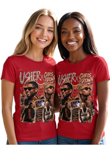 R&B Raymond Brown Street Art Graffiti Concert T-Shirt Unisex Outfit Graphic Tee Matching Fit Chris Tour Usher (US Alpha X-Large Regular Regular Black)