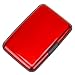 Elfish RFID Blocking Credit Card Protector Aluminum ID Case Hard Shell Business Card Holders Metal Wallet for Men or Women (Red)