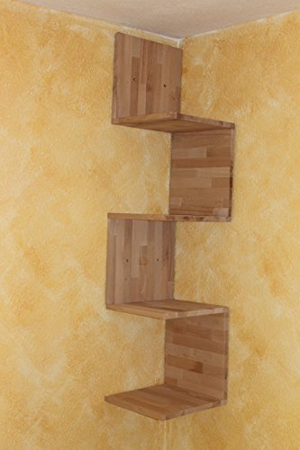 Schwarzwald-Holzstube Eckregal Zickzackregal Buche massiv 30x30x128,5cm Cover