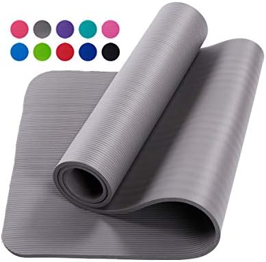 MorwenVeo Yoga Mat Exercise Mat - 1/2-Inch Extra Thick High Density Exercise Yoga Mat with Carrying Strap for Exercise, Yoga and Pilates