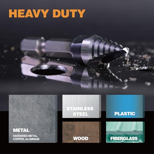 Image of 1 /2 inch Single Size M35 Step Drill Bit Unibit for Hole Drilling