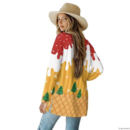 Image of Cardigan Sweaters for Women Long Sleeve Cardigan Soft Drape Open Front Fall Dusters V-Neck Jackets Dressy Loose Coat