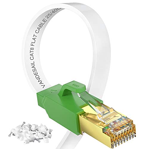 Cable Cat 8 25 Ft VANDESAIL Shielded, 26 AWG Heavy Duty High