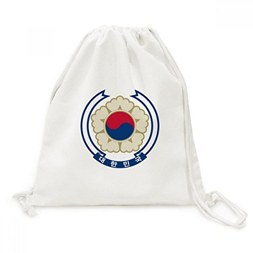 Sacs de Voyage Toile Drawstring Backpack Corée National Emblem en Tissu