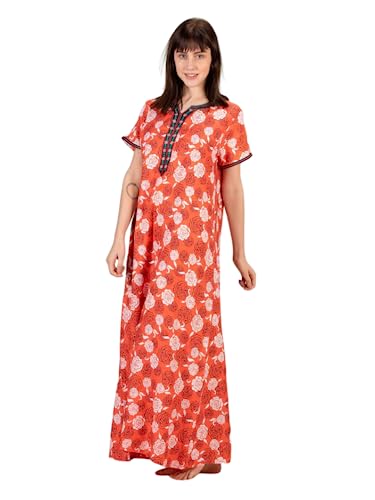 Image of Evolove Women's Viscose Liva Long Maxi Night Gown Nighty Dress with Pocket, Super Soft Comfortable (LNG-Rayon)