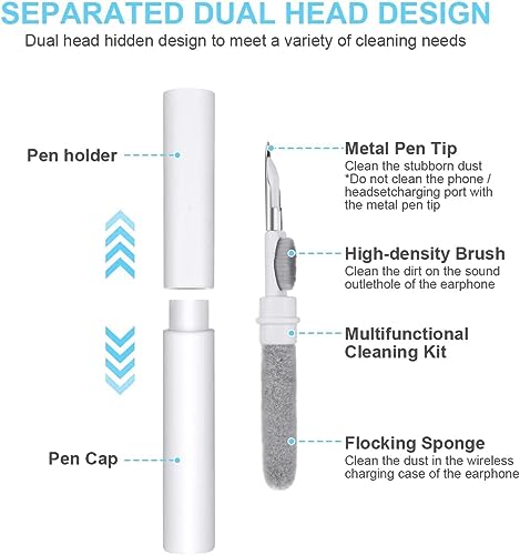 Image of Cerlink Airpod Cleaner Kit Cleaning Tool 3 in 1 for Airpods iPhone Earbud Case with Soft Brush Flocking Sponge Clean, Multi-Function Cleaners Pen Ear Bud Air Pod Pro Headphone Phone Speaker Earbuds