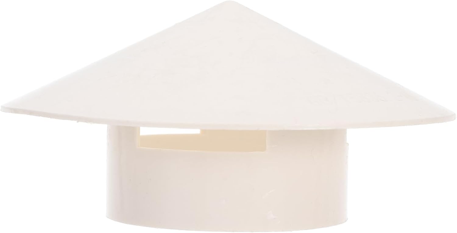 Mikikit Rainproof Smokestack Cap 5.9 Inch Chimney Funnel Protector Roof Vent Cover Weatherproof for Outdoor Fireplace Chimney