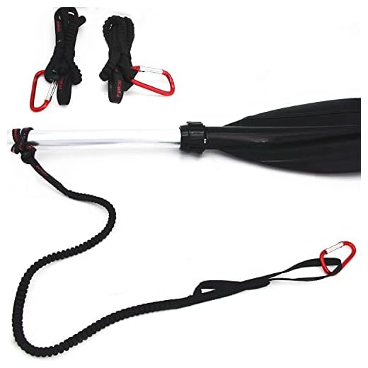 Paddle Leash Safety Rod Bungee Rod Holder Gripping Gear Leash with Innovative Gel Grip to The Paddle or Rod for Kayaking, Canoeing (Set of 3)
