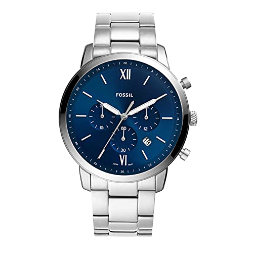 Fossil Men's Neutra Quartz Stainless Steel Chronograph Watch, Color: Silver (Model: FS5792)