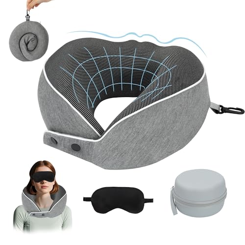 Chumix Cuscino da Viaggio, Cuscino Collo Memory Foam, Cuscino Cervicale Viaggio Portatile, Cuscino...