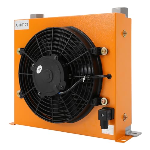 Enfriador de aceite hidráulico, enfriador de aire hidráulico de 120 W, intercambiador de calor de enfriamiento de aceite DC 12 V, enfriador de aceite refrigerado por aire para aceite hidráulico