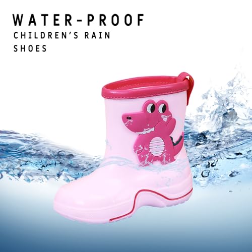 IWIHMIV Rain Shoes for Kids Raining Boots for Girls Toddler Lightweight Rain Boots Non Slip Boys Rain Shoes with Easy On3